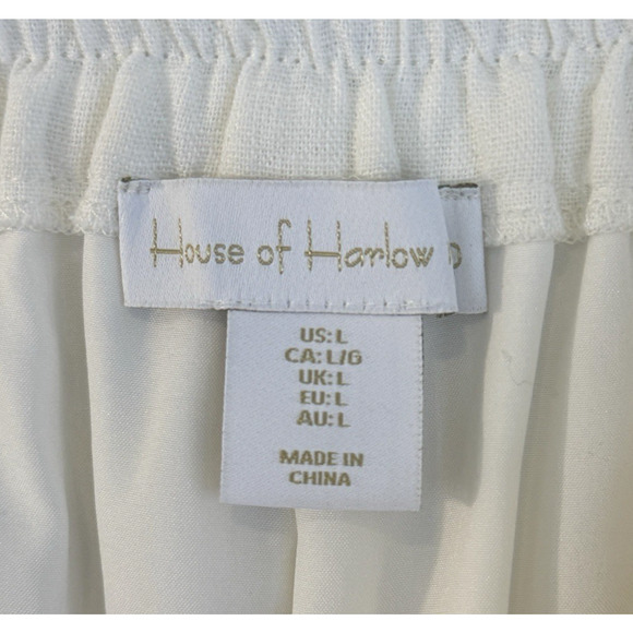House Of Harlow 1960 Ivory Linen Shorts Women Size Large Belted Lined NWOT - Picture 7 of 10